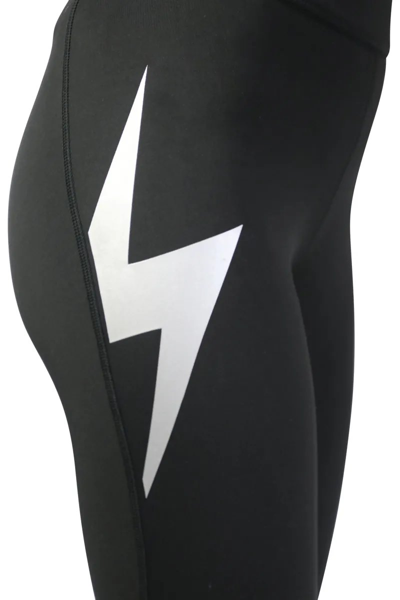 Hy Equestrian Silva Flash Riding Tights - Black/Reflective Silver-5